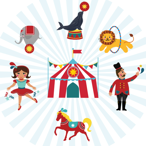 Baby Circus Round Stickers