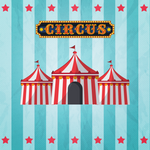 Tent Circus Round Stickers